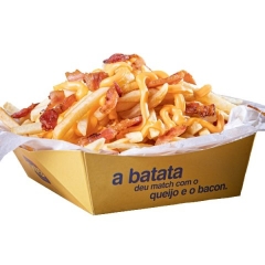 Fritas com cheddar e bacon